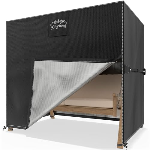 Kingsleeve® Hollywoodschaukel Abdeckung 2-Sitzer 175x125x160cm Winterfest Abdeckplane Wasserdicht Schutzhülle Gartenmöbel Abdeckhaube Schaukel