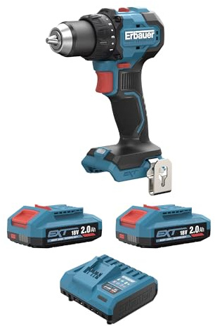 Erbauer Perceuse Visseuse Sans Fil, Brushless,18V