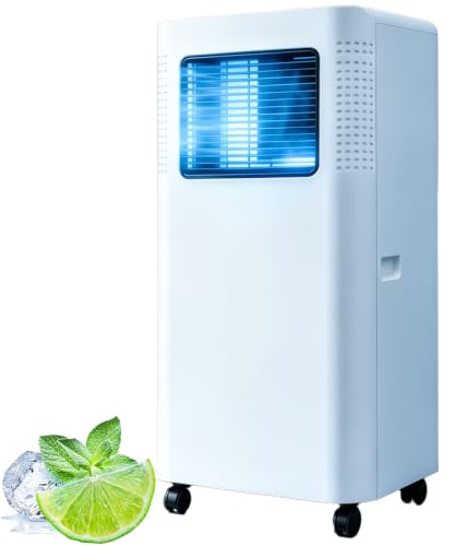 Condizionatore Portatile 8000 BTU, Climatizzatore Portatile Silenzioso 3 in 1 con Deumidificatore e Ventilatore - Display LED, Timer 24H, Telecomando e Kit Finestra per Casa e Camera da Letto