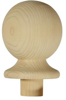 Blueprint Joinery Pine Ball Newel Post Cap, Clear Pine Ball Newel Cap, to fit 82mm Newel Posts, 95 x 75mm (Full Cap)