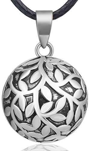 EUDORA Harmony Ball Bola Klangkugel Kette Schwangerschaft Vintage Anhänger für Damen, Engelsruf Schmuck Engel Anrufer Mutter Oma Halskette Glücks Geschenke für Damen, 114,3 cm + 76,2 cm