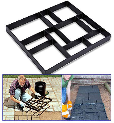EBTOOLS Moule à Pavé Pavage Béton Moule de Pavage de Jardin Moule Pierres Jardin Allée Moule Pavage Chemin Moule à Pavé DIY Réutilisable Moule à Pavé Béton Rectangulaire Pratique 45 * 40 * 4 cm Noir