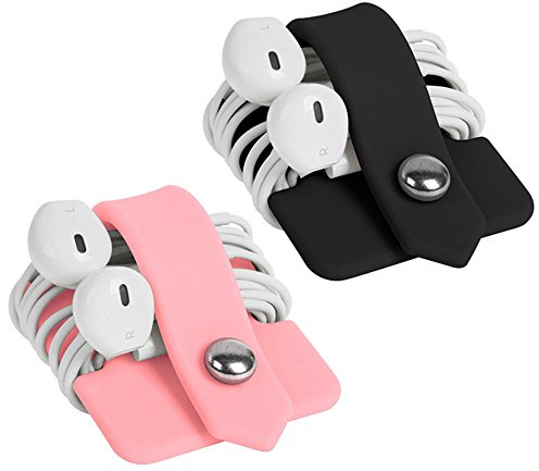 ELFRhino Organizer in silicone per auricolari, avvolgicavo per cuffie, 2 pezzi