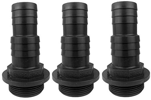 well2wellness® PVC Druckschlauchtülle mit Gewinde 1 1/2 x 32-38 mm - 3 Stück (107028-2)