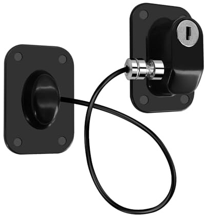 HONZUEN Fridge Lock with Keys, Self Adhesive Child Safety Lock | ABS Material • Home Safety Use • Lock with Keys • No Drill Installation • Fridge & Cabinets