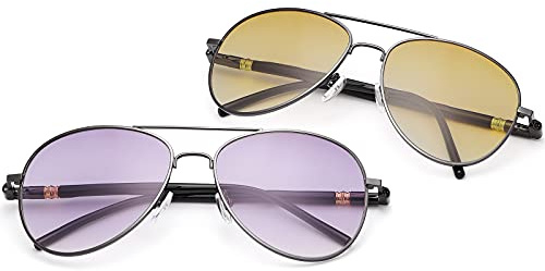 MIRYEA 2 paia di occhiali da sole bifocali vintage da lettura invisibili protezione UV400 cerniera a molla lettori solari occhiali anti luce blu per uomo donna sport guida occhiali di sicurezza