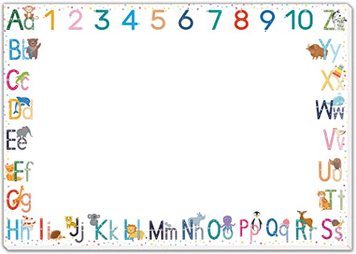 blaash® ABC Schreibtischunterlage Papier DIN A3 für Kinder | 25 Blatt Block mit viel Platz zum Malen, Schreiben oder Kritzeln | Unterlage Schreibtisch Mädchen & Jungen | Tischunterlage Kinder ABC