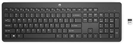 HP 230 Teclado Inalámbrico QWERTY Español - (Puerto USB-A, Batería hasta 16 Meses de Duración, Conexión Inalámbrica 2,4GHz, Windows ), Color Negro