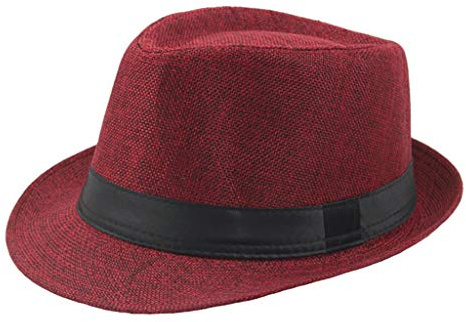 Générique Fedora Feutre Imperméable de Jazz Trilby Pliable Style Rétro à Bords Roulés - Casquettes Souples Chapeau Melon pour Femme et Homme