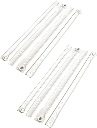 bricoleva.it KIT Guide per Cassetti Scorrevoli e Cassettiere ad Estrazione Totale non Ammortizzate Bianche Disponibili in più Varianti Misura 50 cm Confezione da 2 coppie, Bianco
