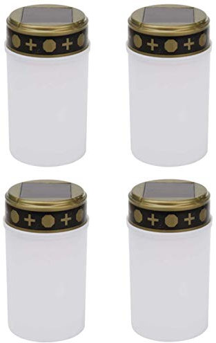 Zunedhys Vela de tumba para cementerio tumba luces solares con iluminación LED tumba luz 4pcs