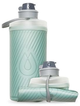 Hydrapak Flux - Bouteille d'eau de randonnée pliable (1 litre) - Bouchon à vis sans BPA, ultra léger et anti-déversement - Vert Sutro