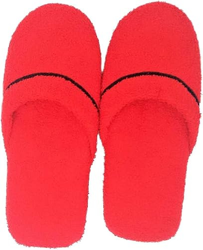 INGROSSO MERCERIE LCF Ciabatte Uomo Spugna 100% Cotone, antisudore,lavabili,leggere,traspiranti.produzione artigianale italiana, misura 39/43 (Rosso)