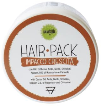 Hair Pack Crescita - Maschera Capelli Stimolante e Rinforzante - Impacco Per Cuoio Capelluto e Lunghezze - Con Olio Di Ricino, Olio di Avocado, Amla, Methi, Shikakai, Kapoor - 200 ML