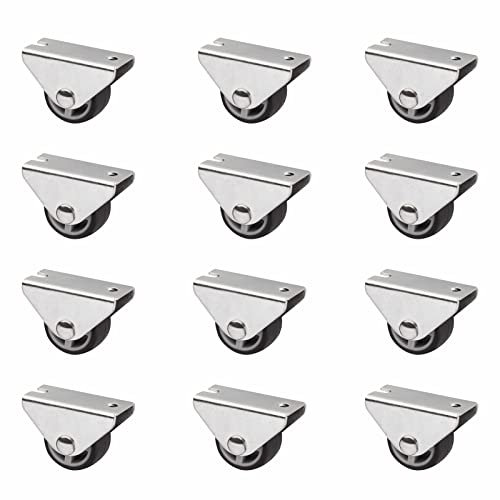 SOTECH Lot de 12 Roulettes pour caissons PASSAU (Ø 25 mm, pour montage sous-structure, gris foncé) Roulette de meuble de transport Idéale pour les caissons de lit et les tiroirs au sol