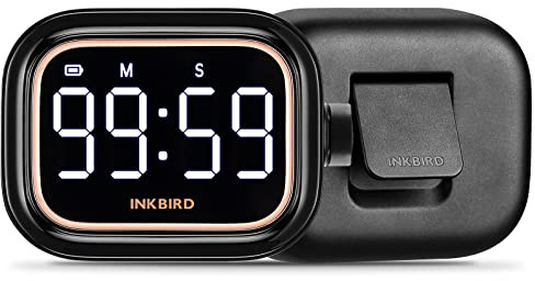 Inkbird äggklocka, kökstimer uppladdningsbart 4 nivåer larm produktivitet äggklocka digital IDT-02, bakning, sport, LED smart nedräkning nedräkning magnet-timer
