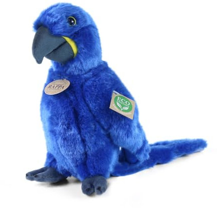 RAPPA Plüsch Papagei Blauer Ara Hyazinthe stehend 25 cm UMWELTFREUNDLICH