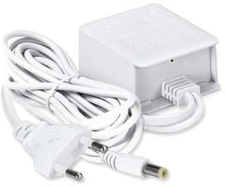 Alimentatore di rete 12 V 2 A DC per telecamera di sorveglianza Reobiux IP/CCTV, spina UE, Bianco