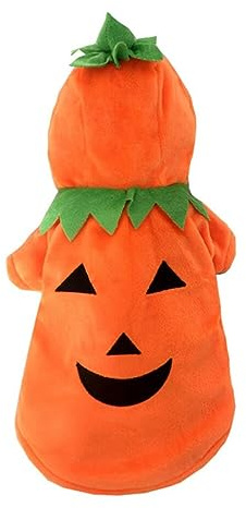 Uposao Halloween Haustier Hoodie Mantel,Kürbis Cosplay Hund Bekleidung,Haustier Kostüm,Welpen Katze Dress Up Kleidung