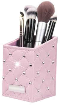Make Up Pinsel Aufbewahrung Kosmetik Organizer Make up Pinselhalter Schminktisch Deko für Bad Eitelkeit Arbeitsplatte(Rosa)