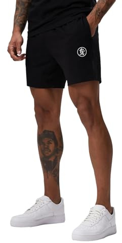 Gym King Pro Jersey Shorts - Black (UK, Alpha, L, Regular, Regular, Black)