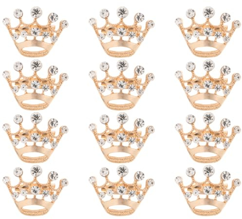 Holibanna 12 Stück Corsage Brosche Gold Tiara Krone Anstecknadel Strass Für Hochzeit Party Festzug Kleidung Tasche Hut Dekoration
