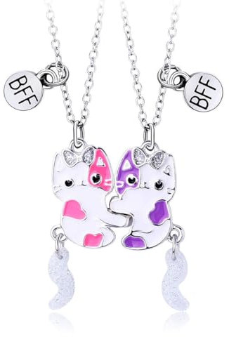 PLABBDPL Beste Freunde Ketten - 2-teiliges Set Freundschaftsketten für Mädchen & Damen, für Geburtstag, Weihnachten, Brautjungfer oder Schwestern