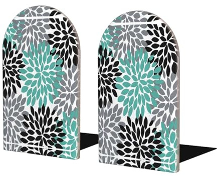 Organiseur de bureau polyvalent en forme de fleur de dahlia pour fournitures de bureau, livres et documents, serre-livres en bois élégant