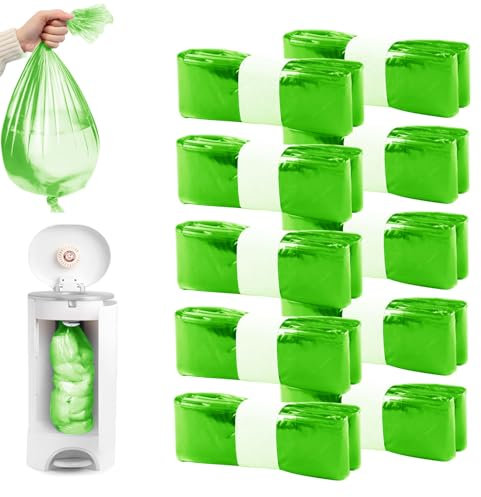 SupaWeiss 10Pack Nappy Bin Refill,Baby Scented Nappy Bags,Diaper Pail Refill Bag,Holds 2800 Newborn Diapers,Anti-Odor Antibacterial Nappy Disposal Bag Compatible With G-enie/A-ngelcare/T-ommee