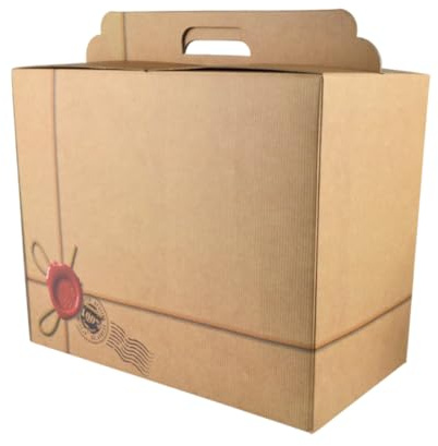 PZ 10 SCATOLE REGALO GRANDE VINI STAMPA NATALIZIA STILE CARTA PACCHI CERALACCA GRANDE 43,5 x 25,5 x 35 CM IDEALI PER PACCHI NATALE STRENNE REGALO