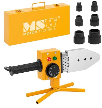 MSW Soldadora de Tubos 1000 W de 20 a 63 mm hasta 300 °C Soldador de tubos de polietileno Soldadora de termofusión Máquina de soldadura por fusión de zócalo Soldadora por enchufe