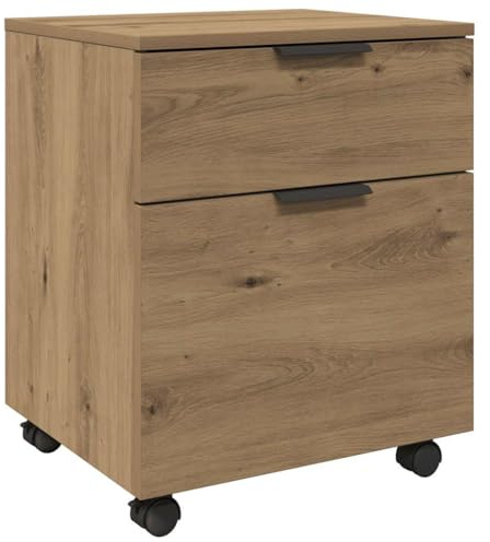 vidaXL Mobiler Aktenschrank mit Rollen Artisan Eichen-Optik 45x38x54cm