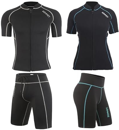 DEMMET Giacca a maniche corte in neoprene pantaloni in neoprene 1.5mm-3mm muta muta a due pezzi e pantaloni da surf da bagno adatti per immersioni nuoto kayak canoa sport acquatici