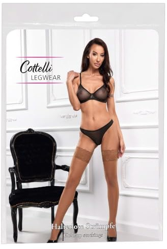 Cottelli Legwear Hold-up Strumpor för dam, Skin Color Light, M