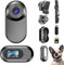 Action CAM, Cámara Deportiva 360° & HD 1080P Cámara de Casco Mini Cámara de Video Corporal con Pantalla de 0.85'', Cámara de Acción soporta Visión Nocturna Automática para Moto y Bicicleta