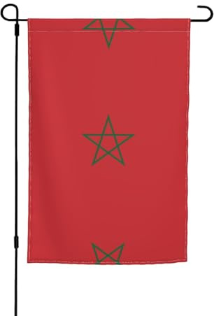 Drapeau du Maroc décoratif de jardin imprimé 30,5 x 45,7 cm – Drapeau de cour pour terrasse, balcon, jardin, pelouse