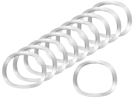sourcing map Arandela de resorte ondulado, 100 piezas de 1.2 x 1 x 0.000 pulgadas (ODxIDxT) – Arandela curvada de acero inoxidable 304 para tornillo y juntas onduladas para maquinaria (plata)