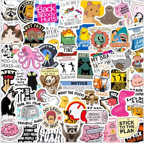 130 Stück Lustige Aufkleber für Erwachsene – Wasserdichte Vinyl-Sticker mit Humor für Trinkflaschen, Laptops, Werkzeugkisten & Helme, Keine Wiederholungen