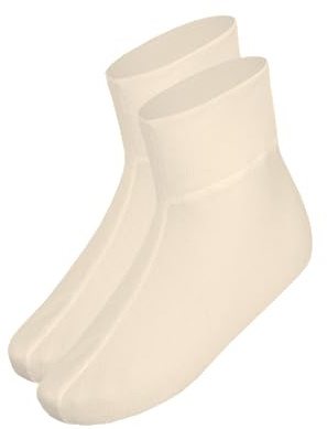 ANGOFORM leichte Fußwärmer mit 70% Schurwolle und 30% Seide für Damen und Herren (Gr. 3 (43-46), Farbe: naturweiß)
