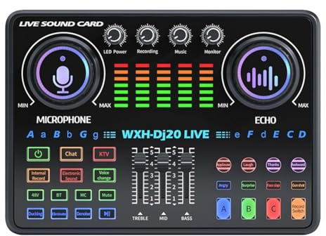 Jooehyer DJ20 ljudkort kardioid design mikrofon hög prestanda för Live Karaoke ETC svart