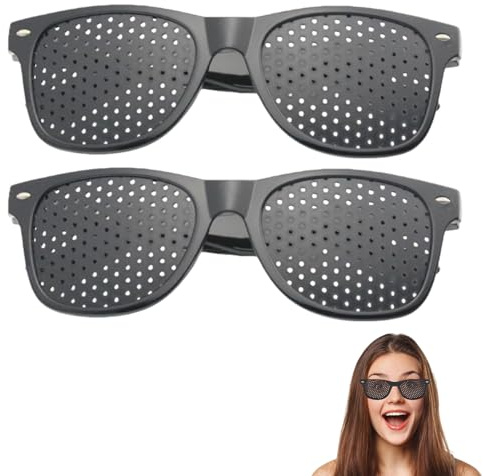 2 Pcs Pinhole Glasses for Improving Vision Pin Hole Correction Care Pin Hole Glasses Improvement Strabismus Anti Myopia Spectacles for Fatigue Relief Correction Eyesight Improvement Care Exercise