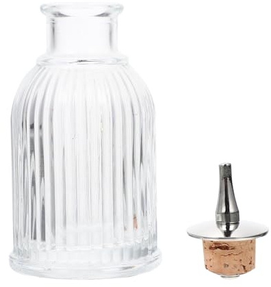 Lurrose Botella Amarga de Vidrio con Tapa Extraíble Botella de Cóctel Grabada Vintage para Bar Profesional y Uso Doméstico Dispensador Sellado Prueba de Fugas
