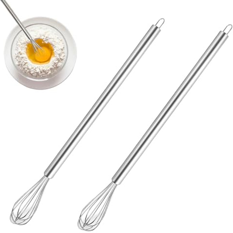 IENHDK 2 Stück Schneebesen,Schneebesen Klein,Edelstahl Kleiner | Robuster Rührbesen Klein Edelstahl, Für Aufschäumen, Sahne Schlagen Und Rühren(23cm)