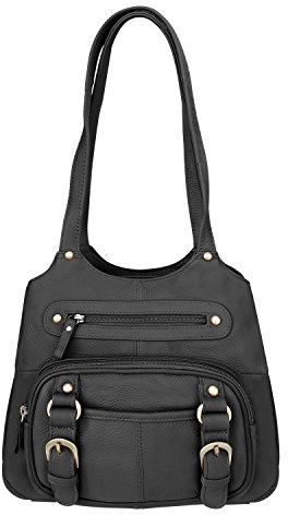 Roma Leathers Gun Concealment Purse - Cowhide Leather - Black