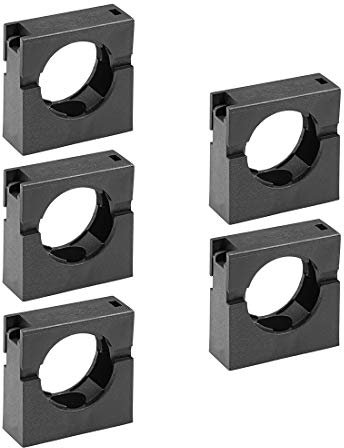 sourcing map Corrugated Tube Holder AD28.5 Plastic Mounting Bracket Pipe Clamp Clips with Double Struts 5Pcs