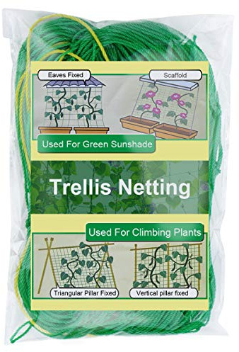 Zivisk 2 Stück Ranknetz für Rankhilfe Gurken, Tomaten & Co. - 1,8 x 3,6 m, Nylon, Grün, Rechteckig
