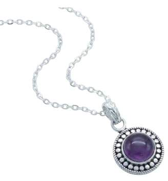mantraroma Amethyst Kette Silber 925 Damen vintage