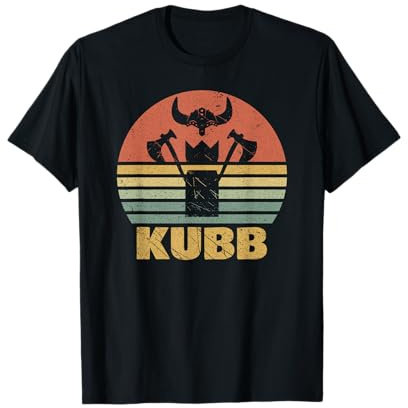 Vintage KUBB Motiv Wikingerspiel Wikingerschach Retro Grafik T-Shirt