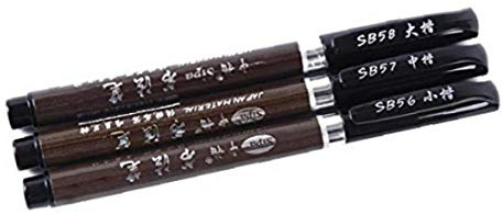 Inchiostro Pennello Pen- 3 Superficie Nero Calligrafia Penna Giapponese Cinese Per Principianti Scrittura, Lettering, Firma (confezione Da 3 Pezzi)