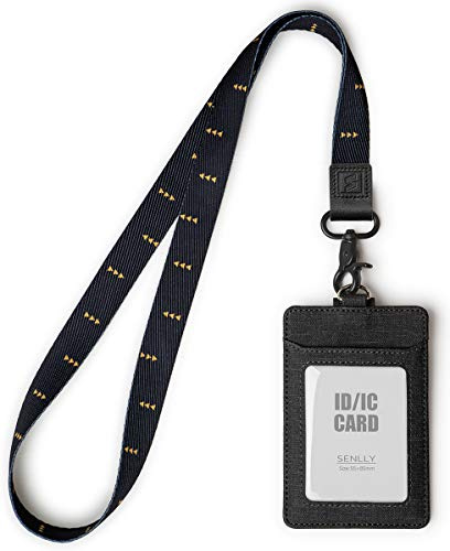 SENLLY Ausweishalter mit Süß Schlüsselband, Vertikale Ausweishülle, ID Kartenhalter Card Badge Holder mit Doppelseitige Kartenfächer